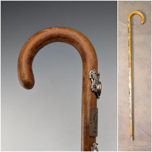 Vintage British Tourist Walking Stick Tan Shaft 78cm